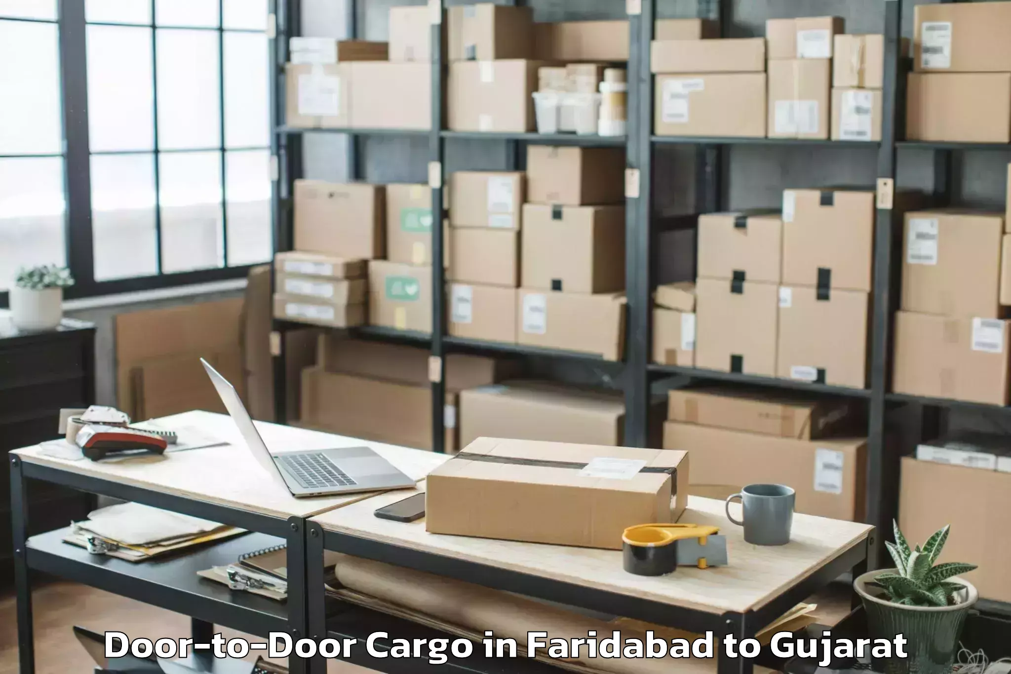 Top Faridabad to Khambhaliya Door To Door Cargo Available